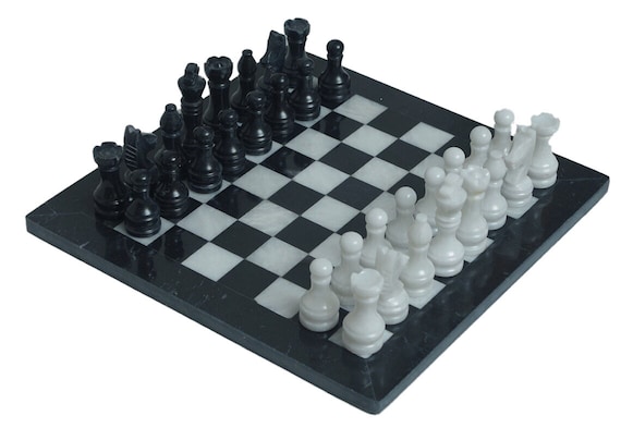 Cadre - Jeu d'échecs vintage fait main - 40 x 40 cm - Marbre de Carrare