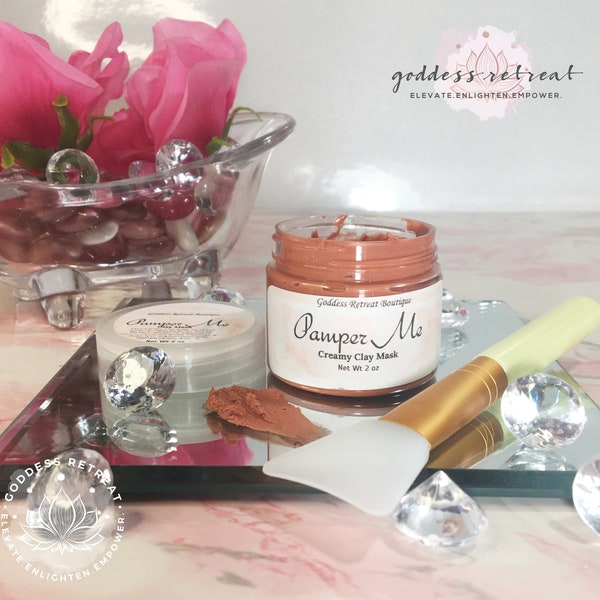 Goddess Pamper Me Creamy Pink Clay Face Mask ~ Pamper Me Pink Kaolin Clay ~ Clay Face Mask ~ Shea Butter Cream Mask