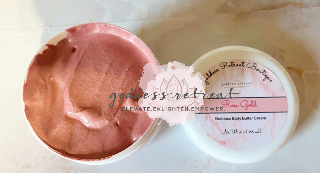 Goddess Shimmer Body Cream Rose Gold Gold Body Butter Etsy