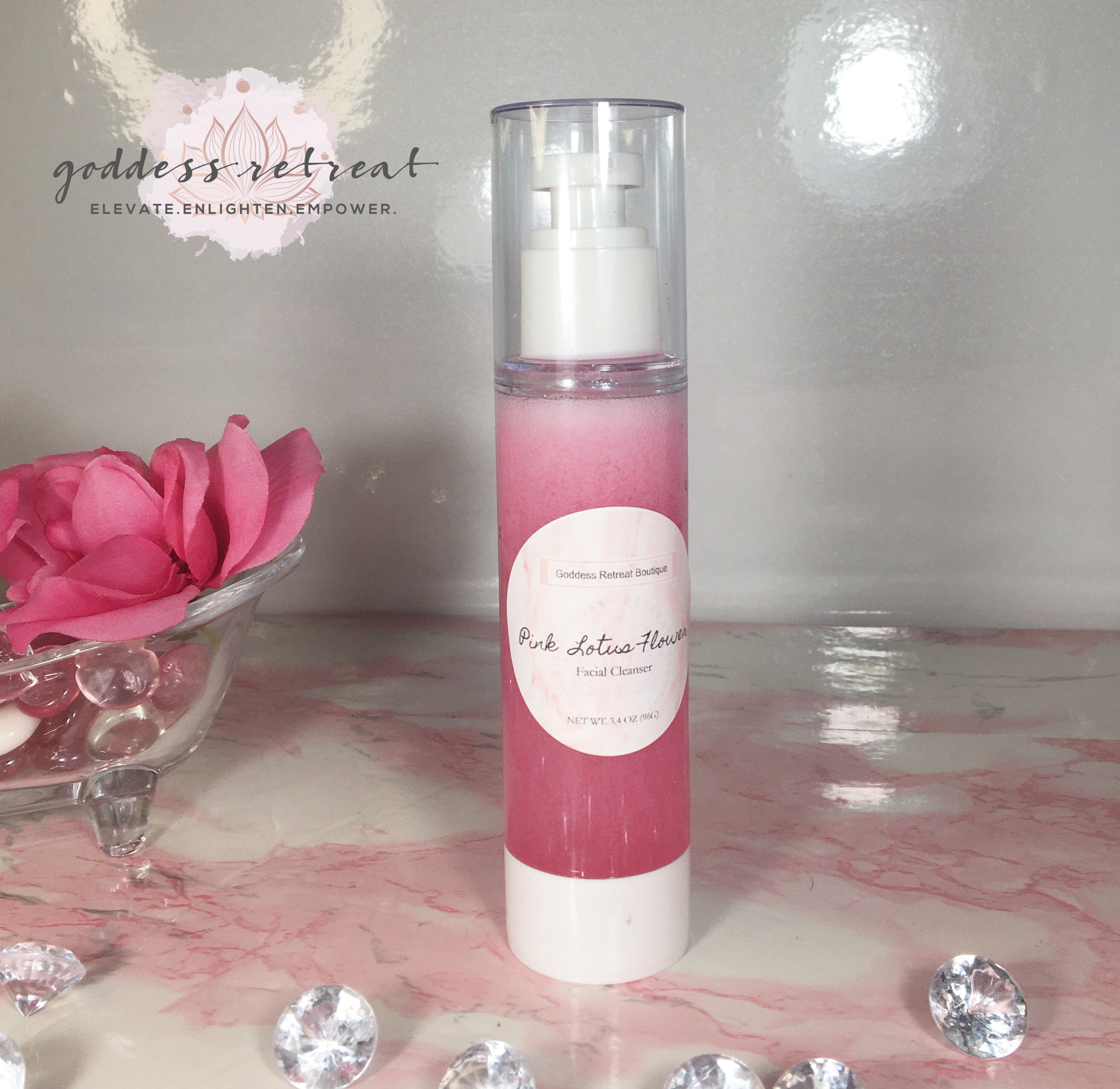 Pink Lotus Flower Facial Cleanser Natural Face Wash Etsy