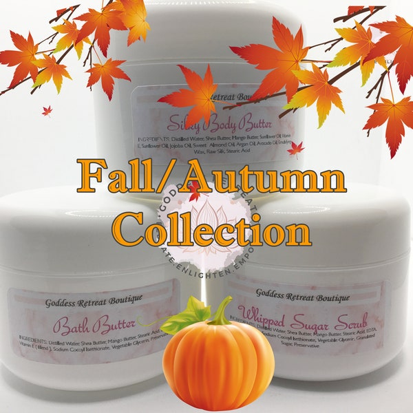 Nouveau ~ Collection AUTOMNE/AUTOMNE/HIVER ~ 4 oz ~ Lotion soyeuse pour le corps ~ Gommage au sucre ~ Savon fouetté ~ Beurre de bain ~ Soins de la peau naturels ~ Produits de spa