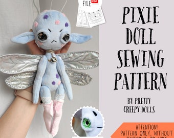 Patron de couture PDF Pixie par Pretty Creepy Dolls