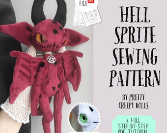 Wzór szycia Hell Sprite w formacie PDF autorstwa Pretty Creepy Dolls
