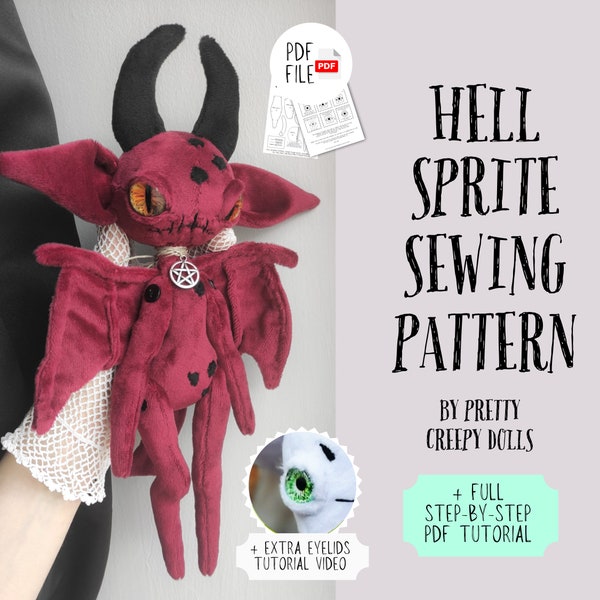 Patron de couture PDF Hell Sprite par Pretty Creepy Dolls