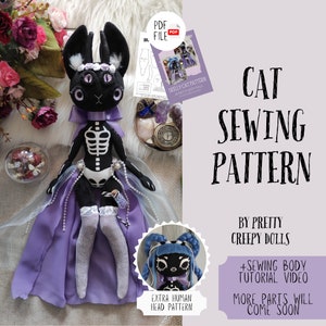 Patron de couture PDF Chat par Pretty Creepy Dolls