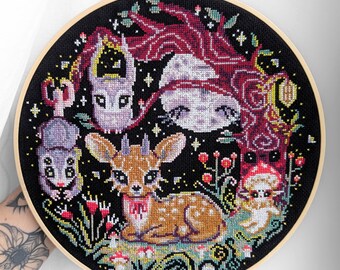 Little Deer and Forest Creatures Cross Stitch Pattern – Woodland ...
