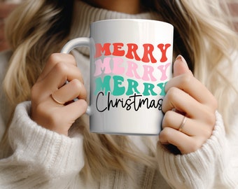 Merry Christmas Mug, Christmas Mug, Holiday Coffee Cup, Coffee Bar Home Décor, Personalized Mug, Teacher Christmas Gift