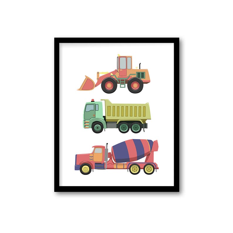 Printable Car Wall Art Construction Vehicle Print for Boy Etsy
