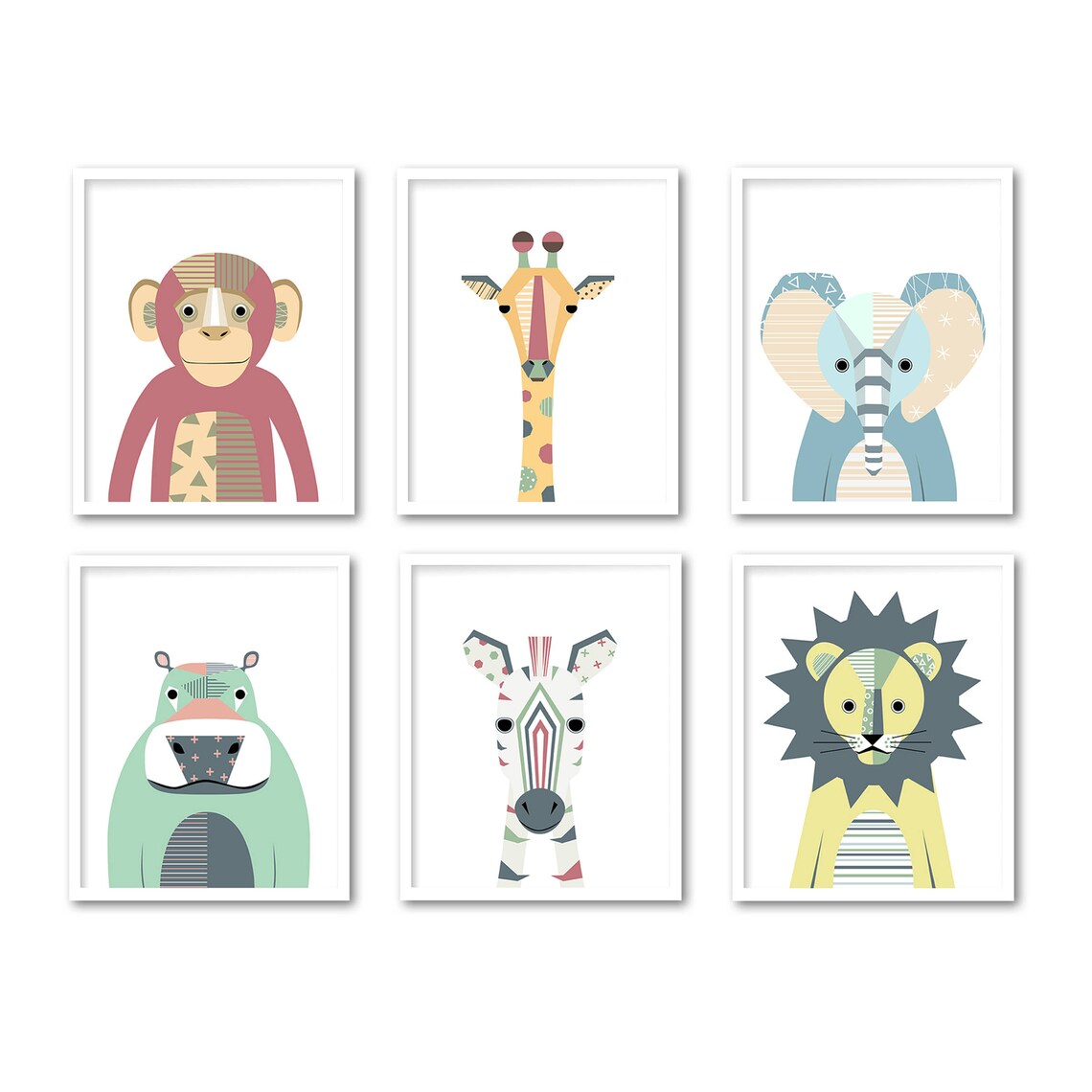 Rhino Print Nursery Rhinoceros Wall Art Zoo Animal Baby Boy Etsy