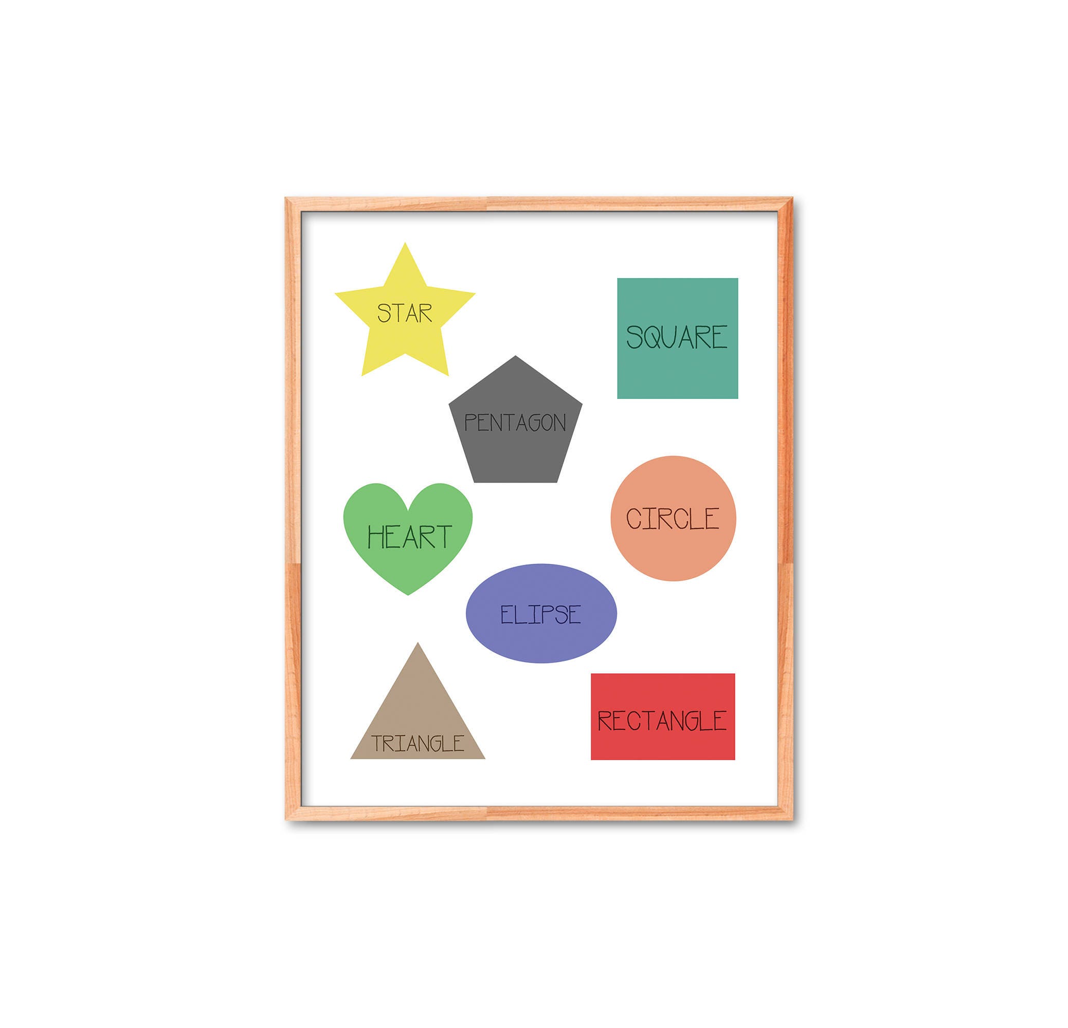 Preschool wall decor Learning shapes Printable educational Etsy México
