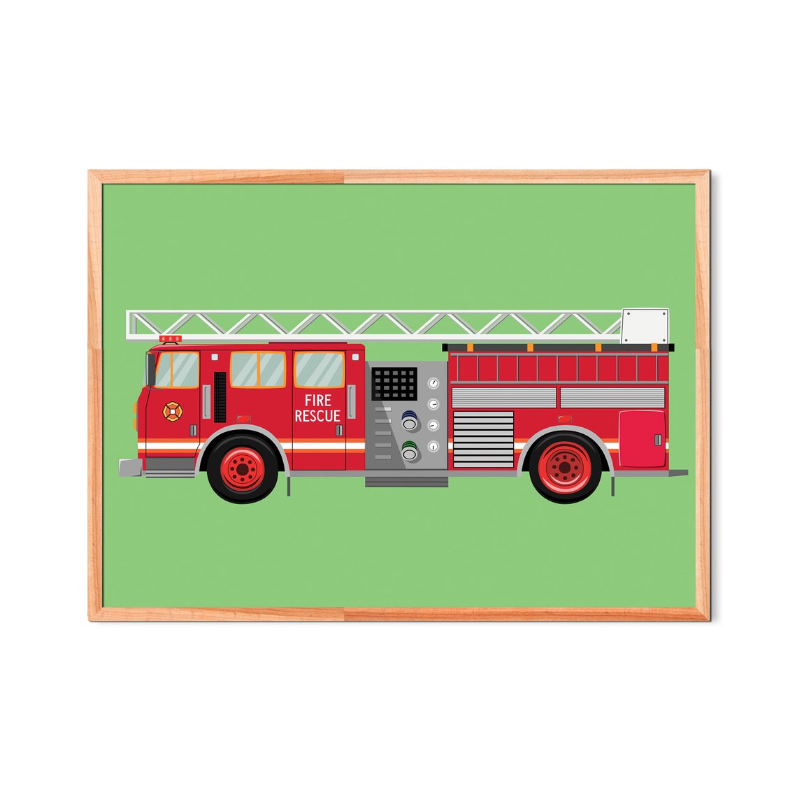 Fire Truck Printable Fire Engine Toddler Room Decor Kid | Etsy