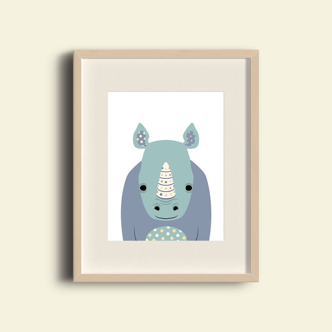 Rhino Print Nursery Rhinoceros Wall Art Zoo Animal Baby Boy Etsy