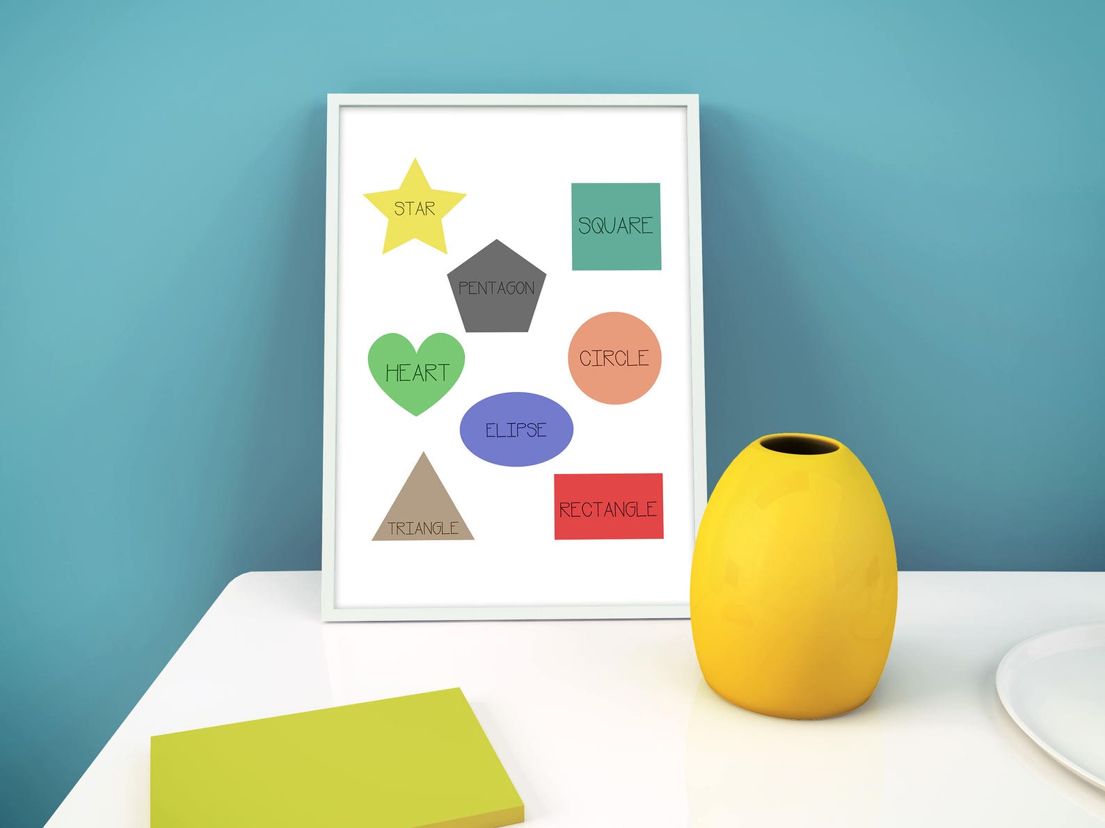 Preschool wall decor Learning shapes Printable educational | Etsy