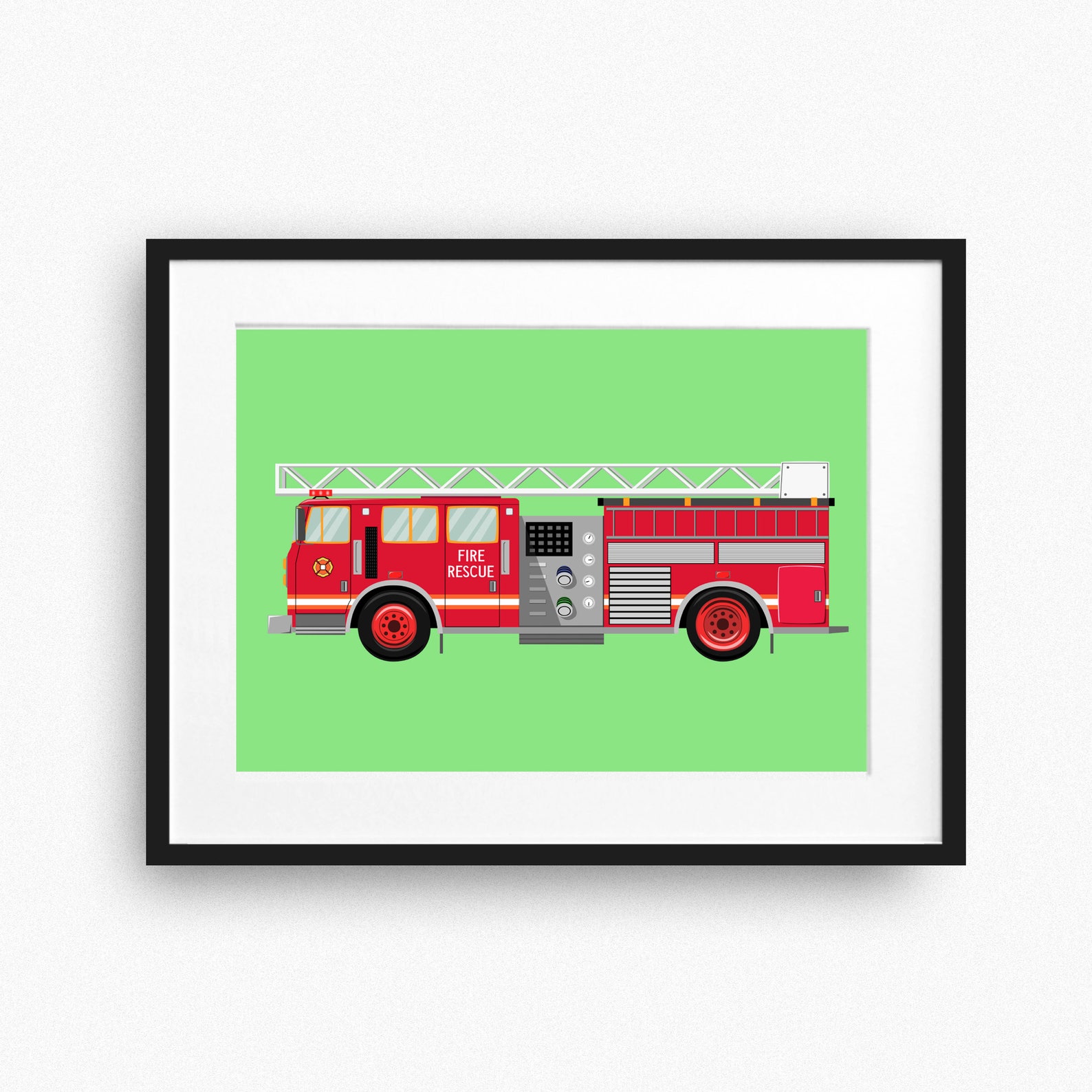 Fire Truck Printable Fire Engine Toddler Room Decor Kid | Etsy