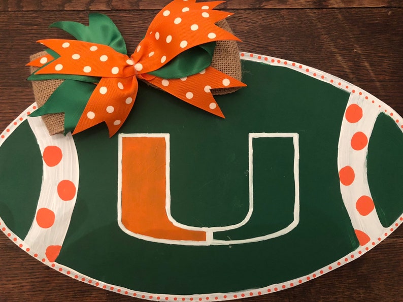 University of Miami football door hanger
