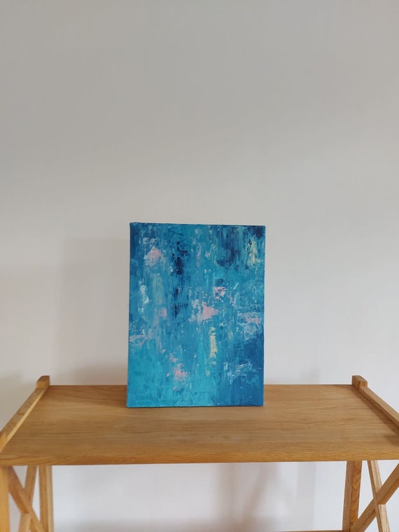 Abstract Blue and White Painting Large Canvas Wall Art Etsy