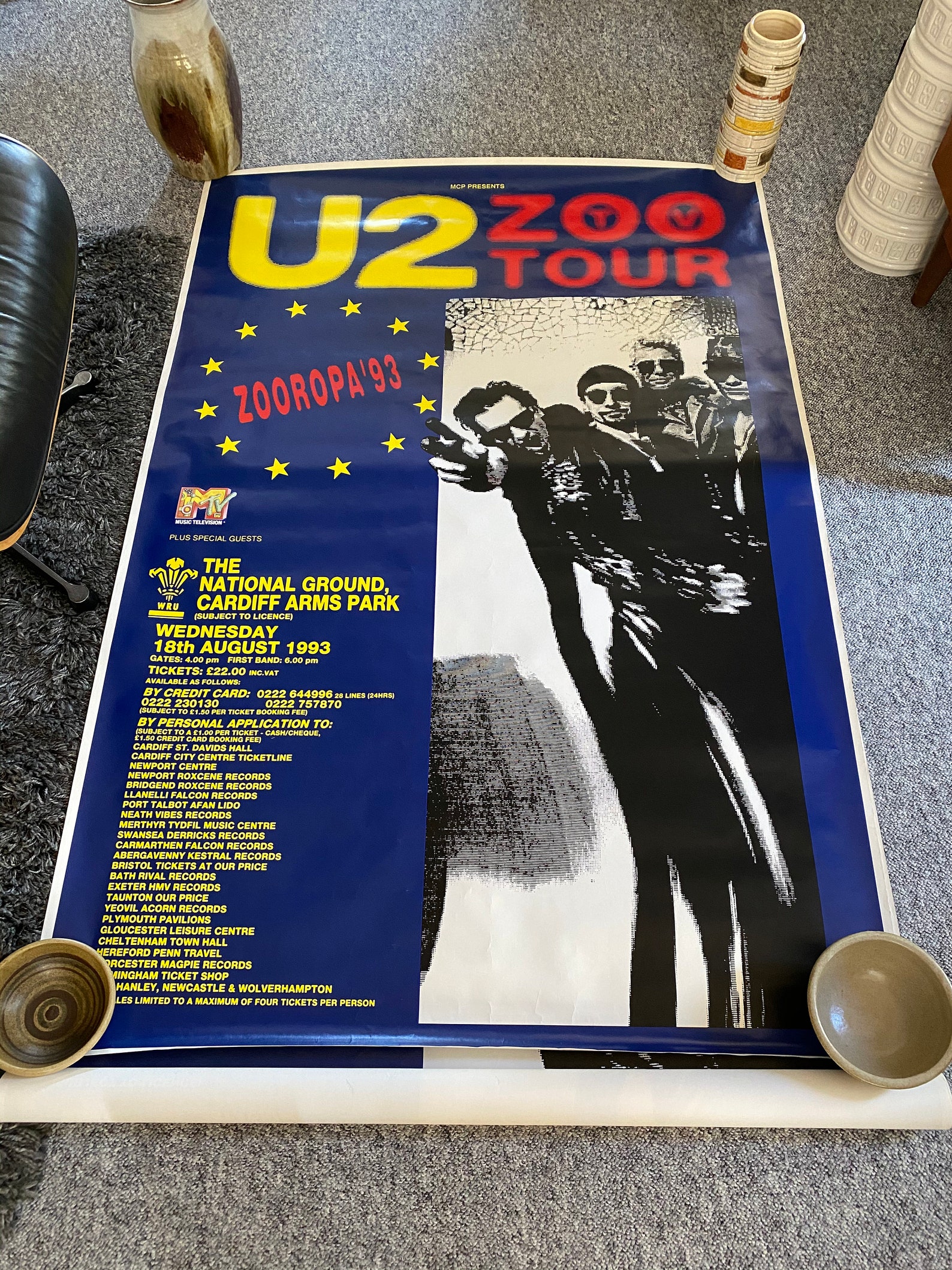 U2 Promo Concert Poster for the Zooropa Tour Zoo TV Etsy UK