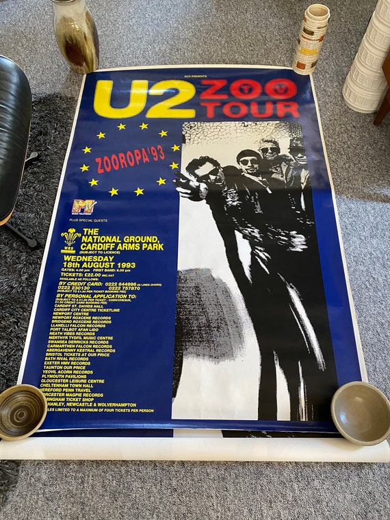 U2 Promo Concert Poster for the Zooropa Tour Zoo TV Etsy