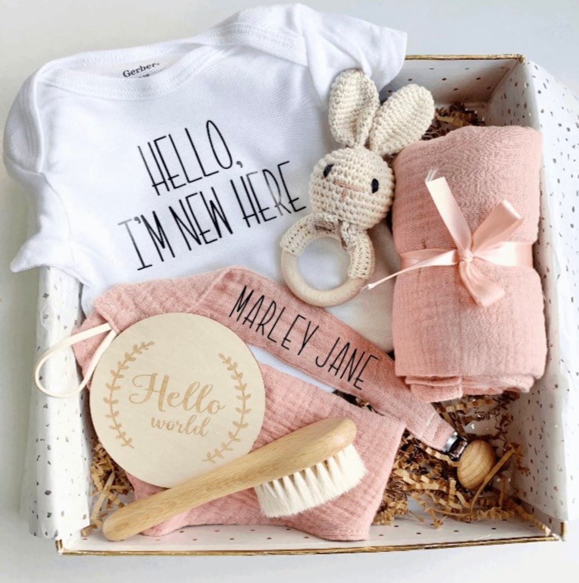 Baby Girl Gift Box Baby Shower Gift Set Pink New Baby Gift Etsy
