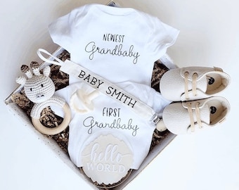 Grandparent Pregnancy Announcement Gift Box, Personalized Baby Announcement, First Grandchild, newest grandbaby, promoted to grandma grandpa