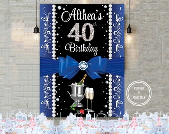 50th Birthday Party Backdrop 70th Silver Birthday Party Etsy