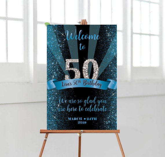 Custom Order Turquoise Birthday Banner Etsy