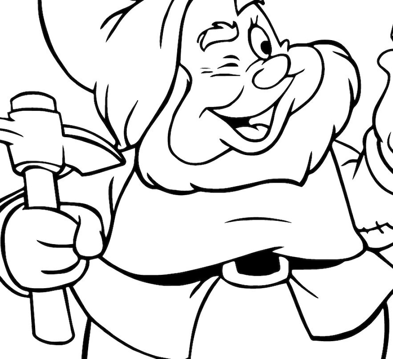 Download 7 Seven Dwarfs Outline Bundle SVG Eps Dxf Snow White and ...
