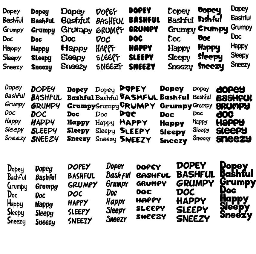 7 namen van de zeven dwergen Sneeuwwitje en de zeven dwergen Etsy