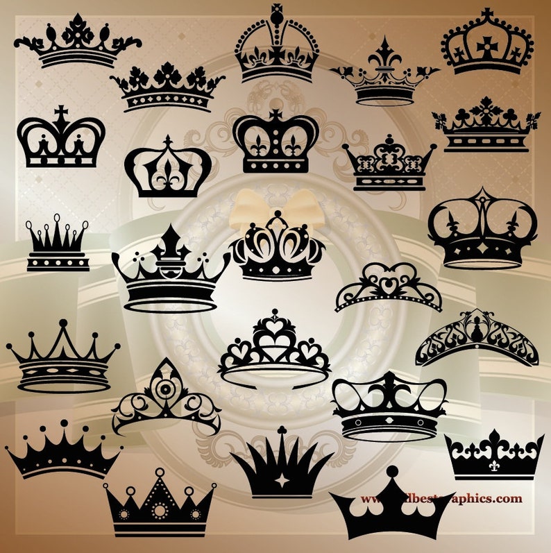 Download 25 King's and Queen's Crowns SVG Disney Princess | Etsy