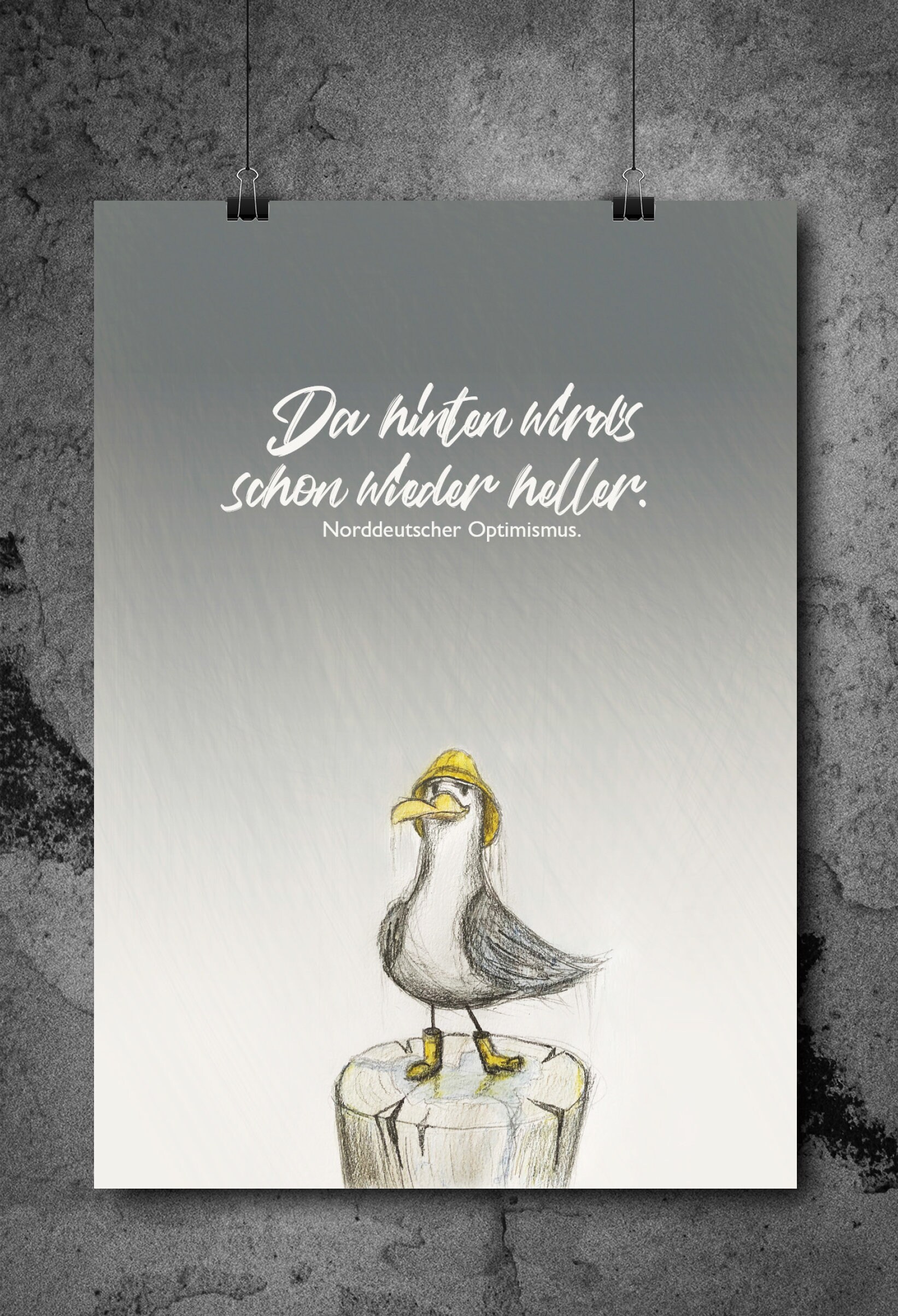 MöwePoster mit NorddeutschlandSpruch Da hinten Etsy