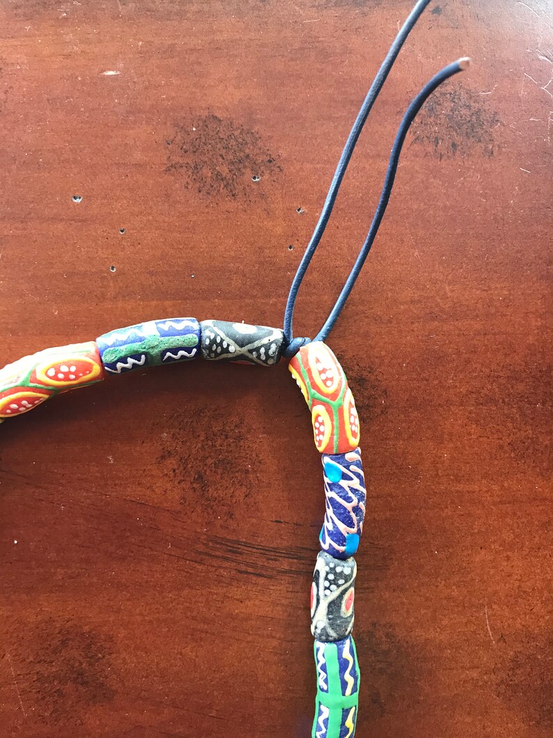 Rainbow colored hand made beads Necklace African Glass Beaded Necklace