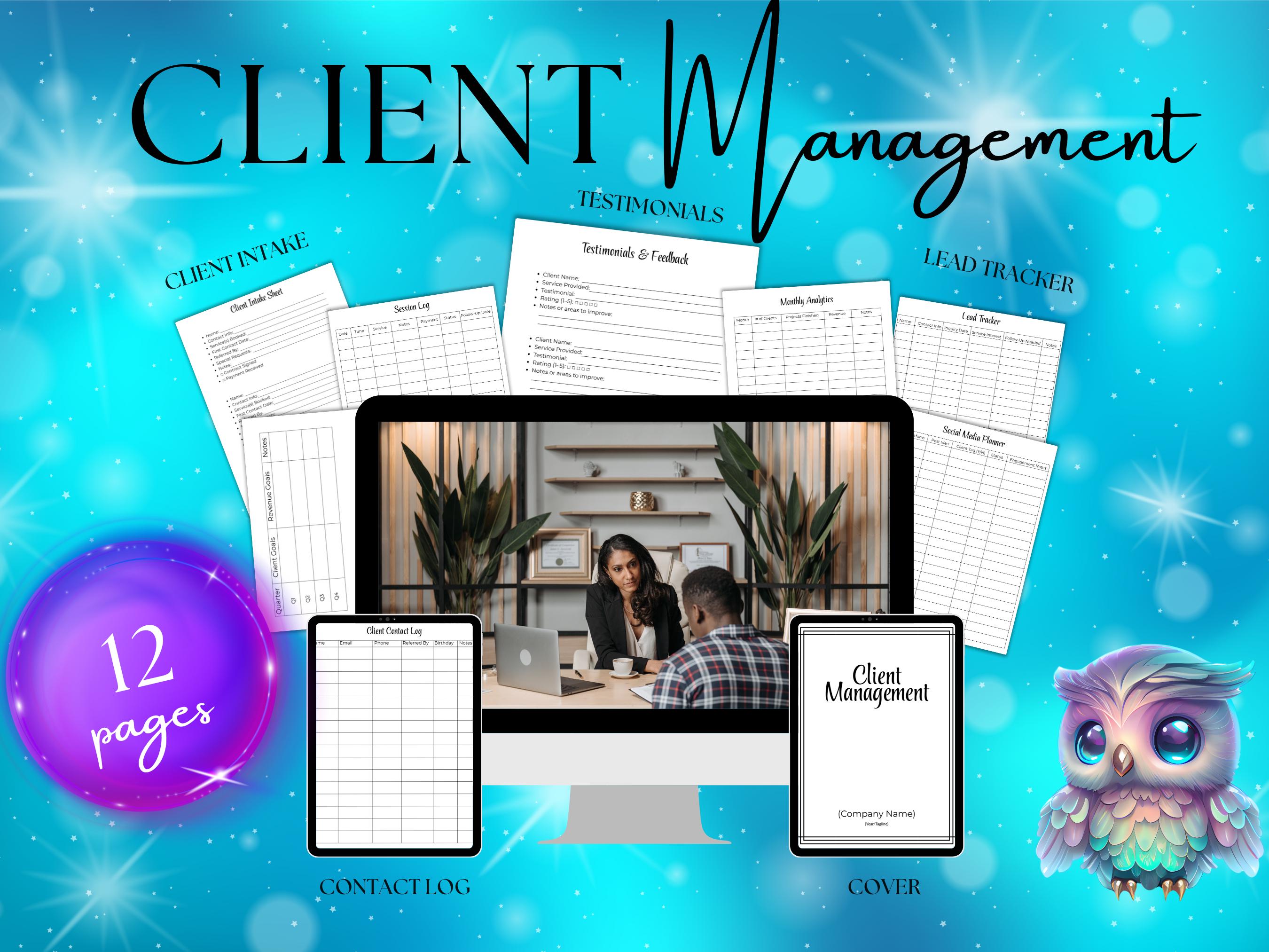 Client Tracker Planner | Business Organizer | Printable Client Logbook | Service-Based Business Planner | CRM for Entrepreneurs | PDF Print