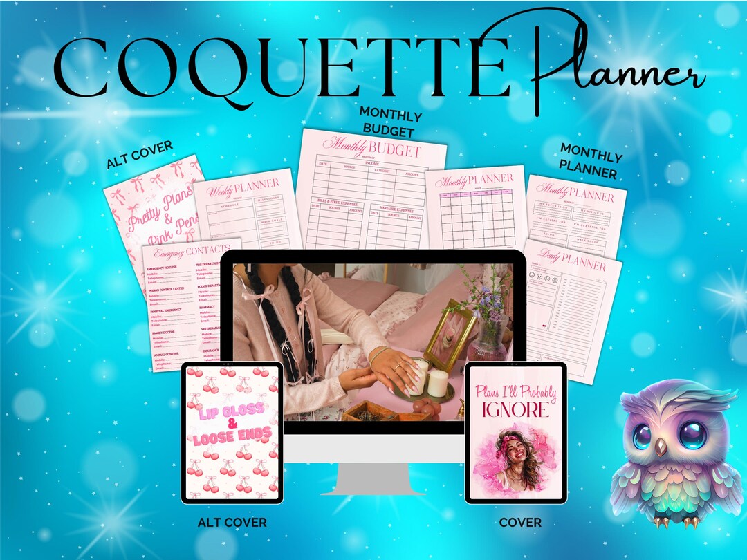 Messy Coquette Planner: Printable Soft Girl Agenda (digital PDF) - Etsy