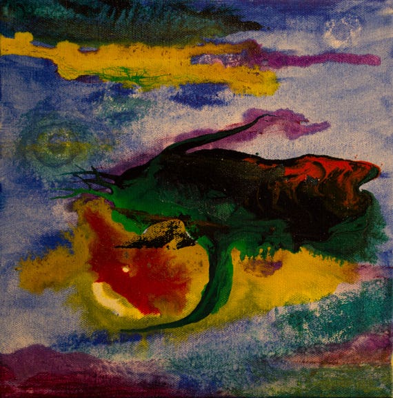 10 X 10 Abstrait Acrylique Toile Peinture Dart Etsy