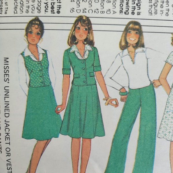 Vintage sewing pattern, uncut, McCall's 4946 easy to sew office separates, retro capsule wardrobe, adult XS - S
