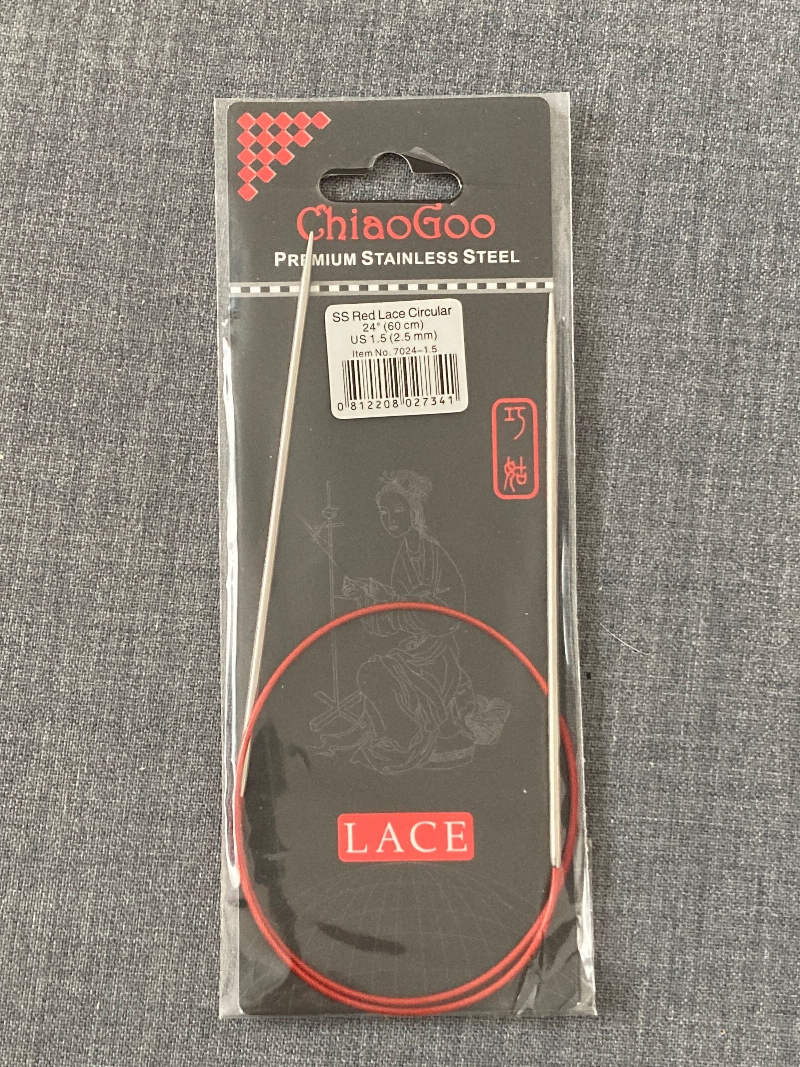 ChiaoGoo Red Lace Stainless Circular Knitting Needles 47-Size 11/8mm