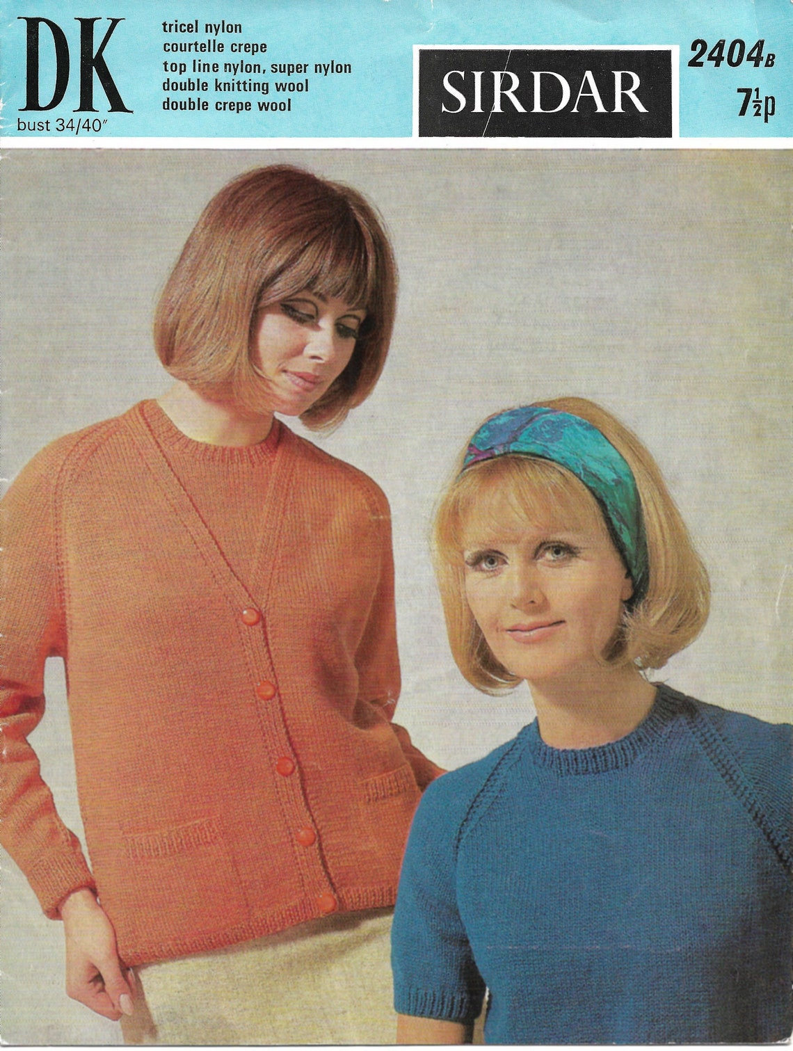 Vintage Knitting Pattern PDF Instant Download, Classic Raglan Sleeve