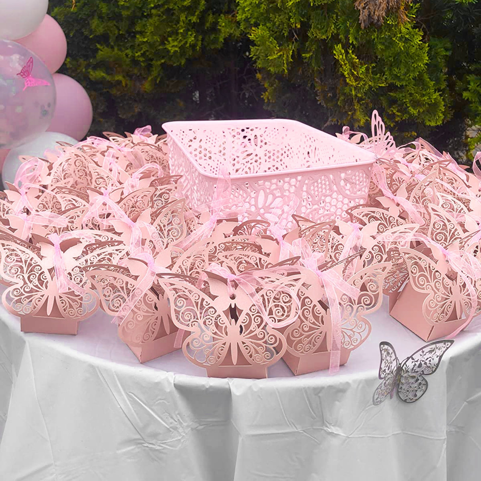 Butterfly Wedding Favor Candy Boxes With Ribbons Laser Cut 50 Etsy