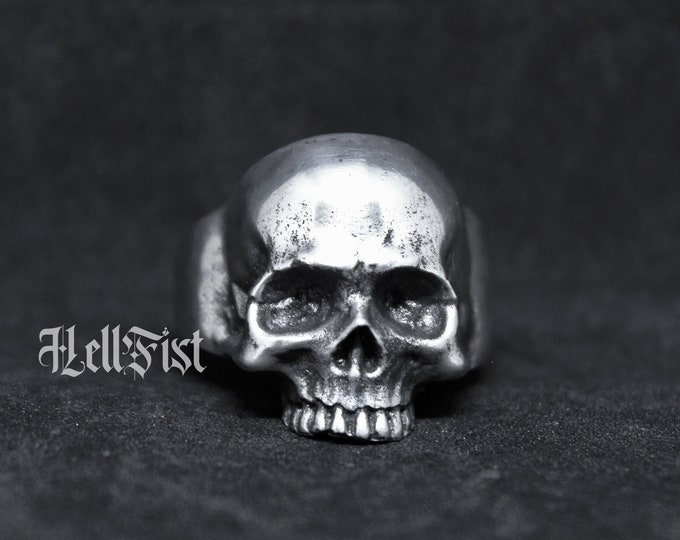 Handmade jawless skull ring, oxidized lead free pewter skull rings, perfect birthday gift for your loved ones