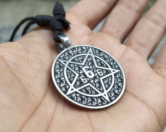 666 inverted pentagram satanic pendant, handmade lead free pewter pendants, perfect halloween gift for your loved ones