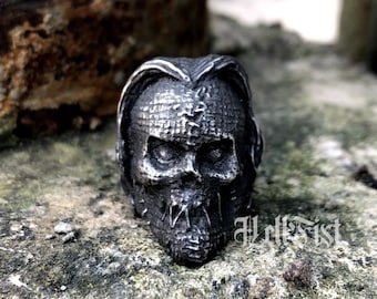 Phantom horror creature ring, Handmade horror character ring, satanic ring, big biker ring, boogeyman ring, punk rock style jewelry, satan