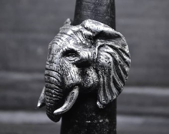 Big animal Elephant ring, handmade lead free pewter Elephant rings, perfect halloween gift for your loved ones