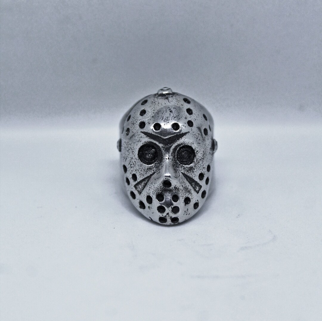 Jason Voorhees Serial Killer Hockey Mask Ring Handmade Lead Etsy