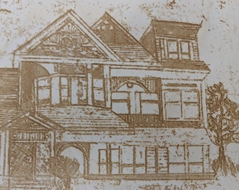 Victorian House: Laser Engraved Intaglio