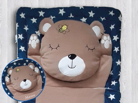Preschool Kids Sleeping Bag Personalized Nap Mat With Pillow Etsy