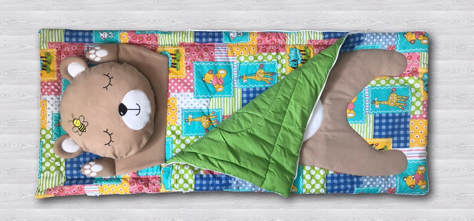Preschool Kids Sleeping Bag Personalized Nap Mat With Pillow Etsy