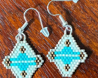 Brick Stitch Designed Beaded Earrings