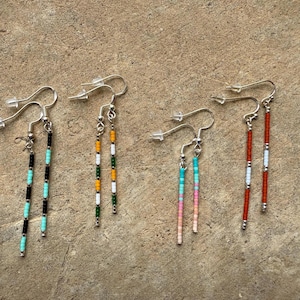 Native &  Handmade Single Rod Earrings: DELICA BEADS
