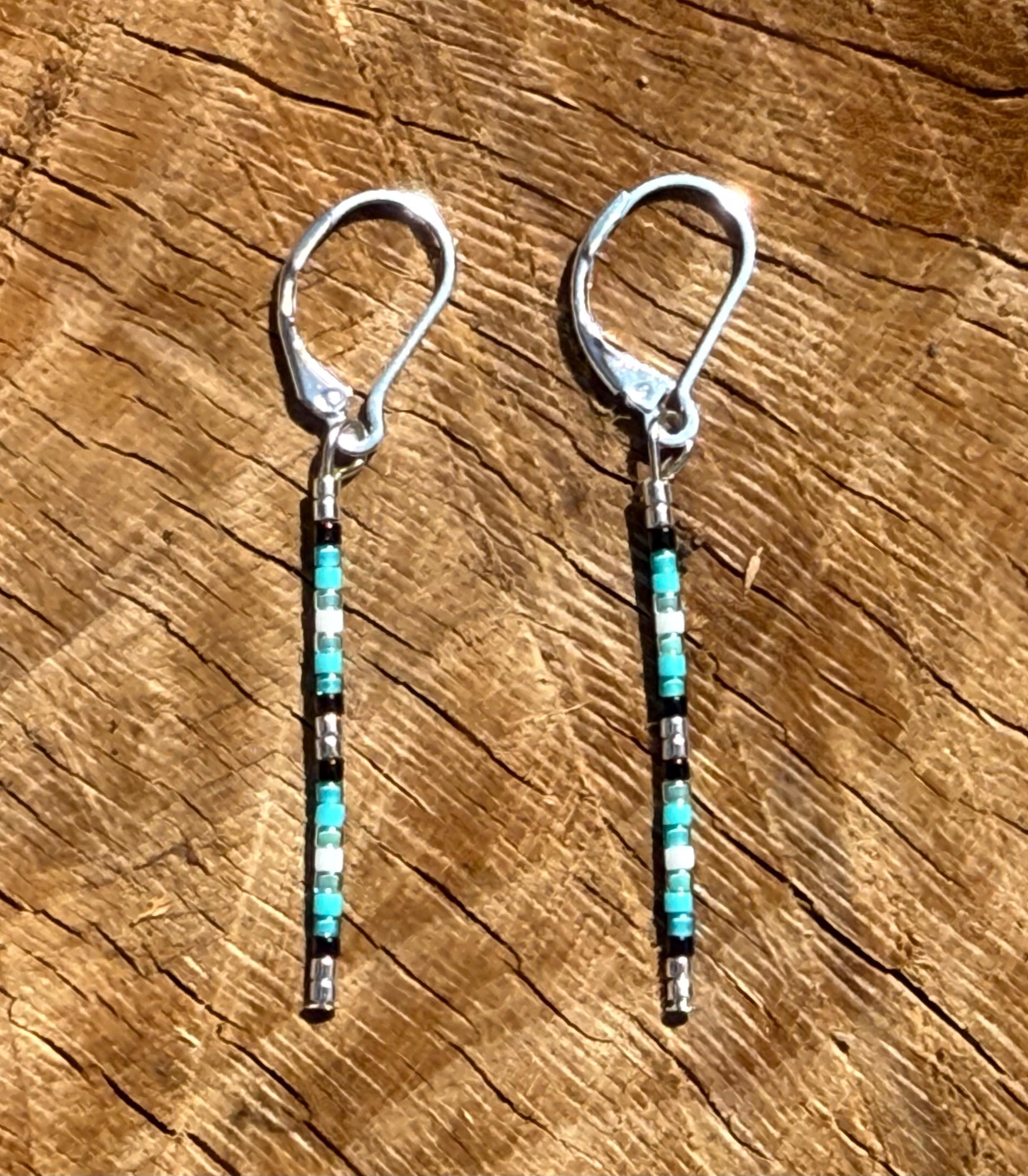 Native &  Handmade Single Rod Earrings: DELICA BEADS