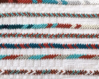 Peyote Style Bracelets: Native Colors